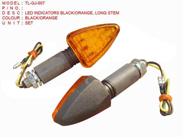 TL-GJ-007_  LED INDICATORS BLACK'ORANGE, LONG STEM