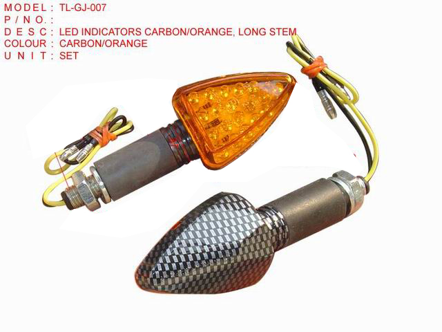 TL-GJ-007_ LED INDICATORS CARBON'ORANGE, LONG STEM