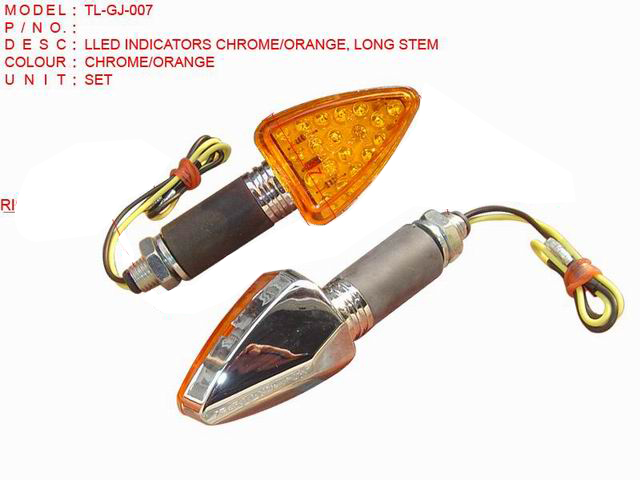 TL-GJ-007_ LED INDICATORS CHROME'ORANGE, LONG STEM