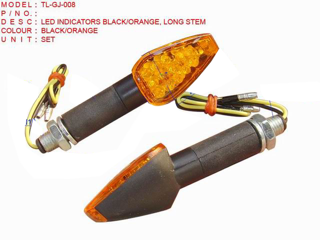 TL-GJ-008_  LED INDICATORS BLACK'ORANGE, LONG STEM