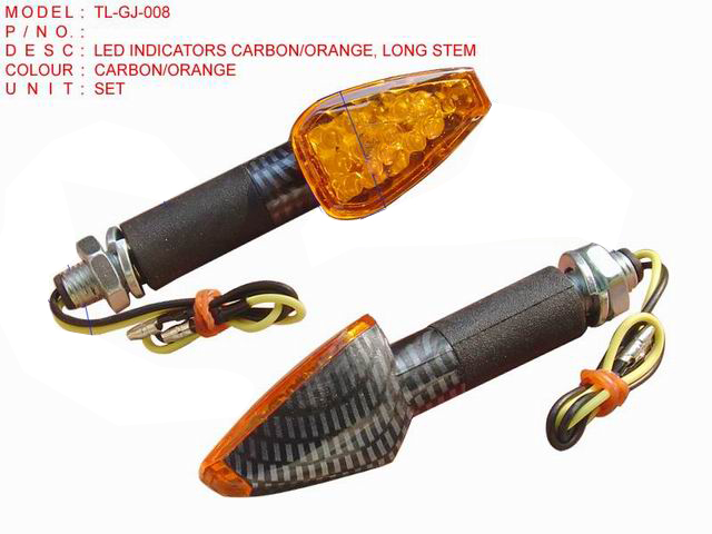 TL-GJ-008_ LED INDICATORS CARBON'ORANGE, LONG STEM