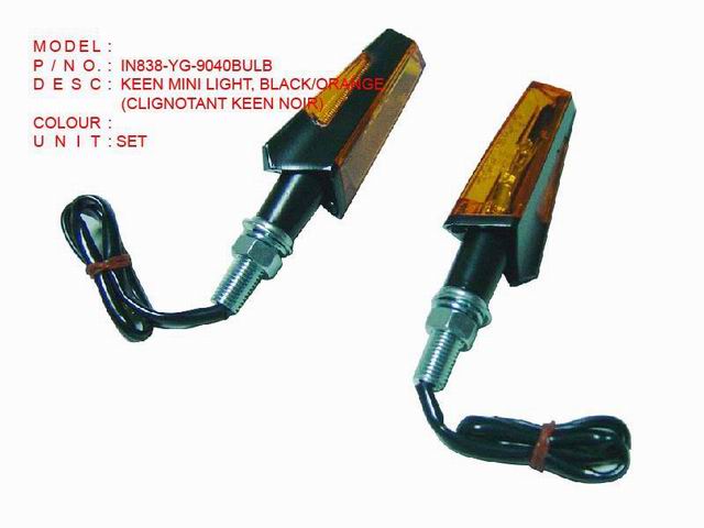 IN838-YG-9040BULB KEEN MINI LIGHT, BLACK ORANGE