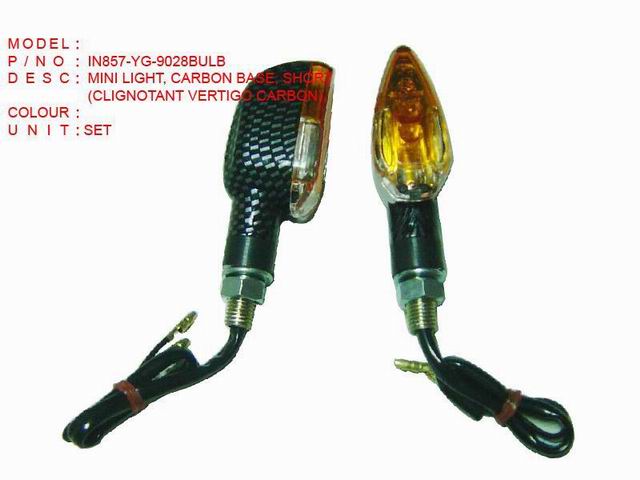 IN857-YG-9028BULB MINI LIGHT, CARBON BASE, SHORT