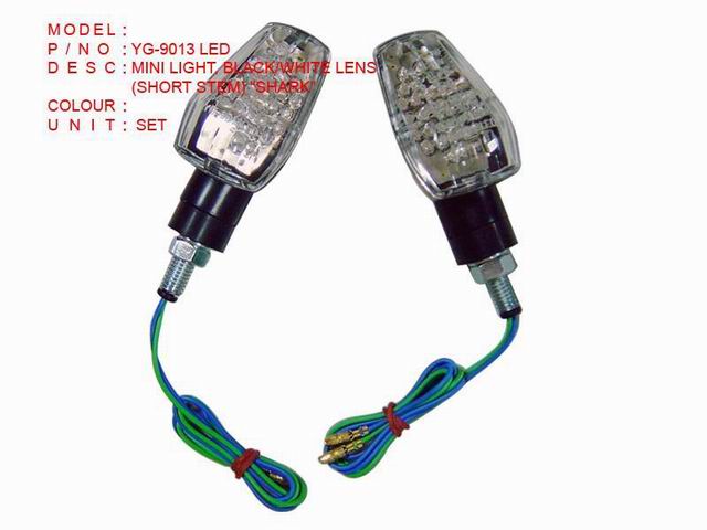 YG-9013 LED MINI LIGHT, BLACK WHITE LENS