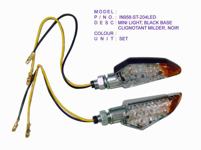 IN958-ST-204LED MINI LIGHT, BLACK BASE