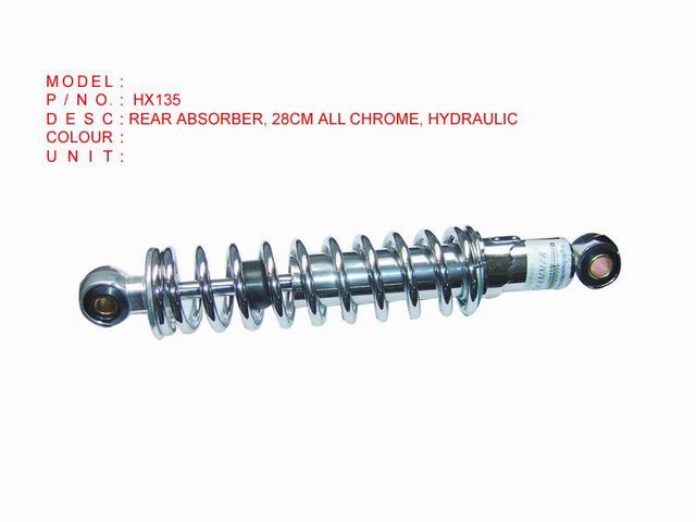 HX135 REAR ABSORBER, 28CM ALL CHROME, HYDRAULIC