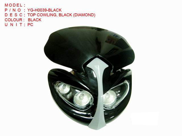 YG-H0039-BLACK TOP COWLING, BLACK (DIAMOND)