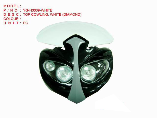 YG-H0039-WHITE TOP COWLING, WHITE (DIAMOND)
