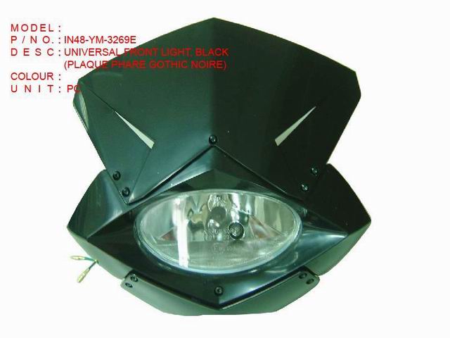 IN48-YM-3269E UNIVERSAL FRONT LIGHT, BLACK
