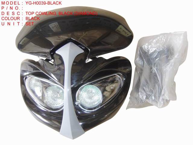 YG-H0039-BLACK_ TOP COWLING, BLACK (DIAMOND)