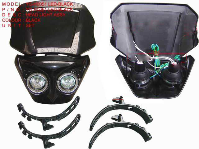 YG-H0051 LED_BLACK_ HEAD LIGHT ASSY