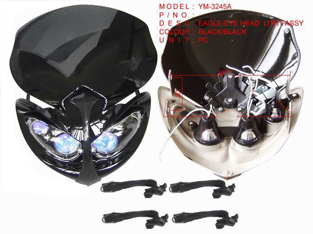 YM-3245A_ EAGLE-EYE HEAD LIGHT ASSY_ BLACK'BLACK