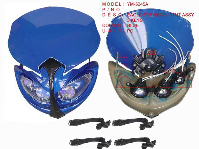 YM-3245A_EAGLE-EYE HEAD LIGHT ASSY 3 KEYS BLUE
