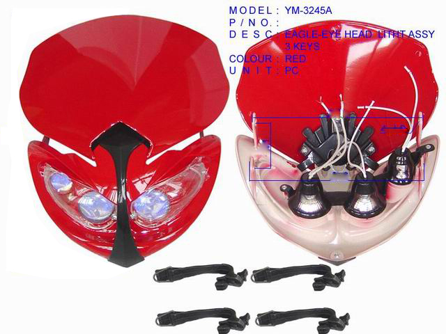 YM-3245A_EAGLE-EYE HEAD LIGHT ASSY 3 KEYS RED