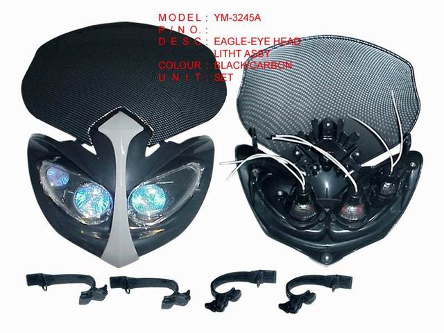 YM-3245A_EAGLE-EYE HEAD LIGHT ASSY_ BLACK'CARBON