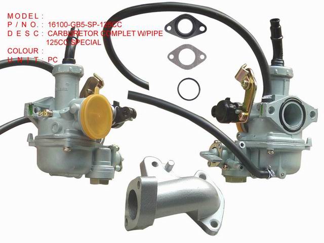 16100-GB5-SP-125CC CARBURETOR COMPLET W PIPE