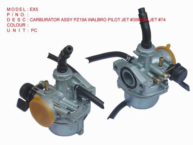 CARBURATOR ASSY PZ19A WALBRO PILOT JET_EX5