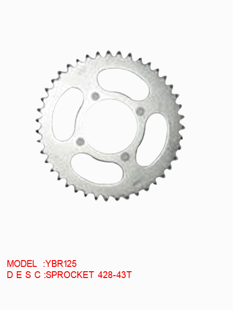 YBR125 SPROCKET 428-43T